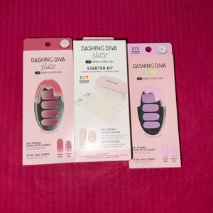 DASHING DIVA Gel Nail Starter Kit + 2 Gel Glaze kit. NIB